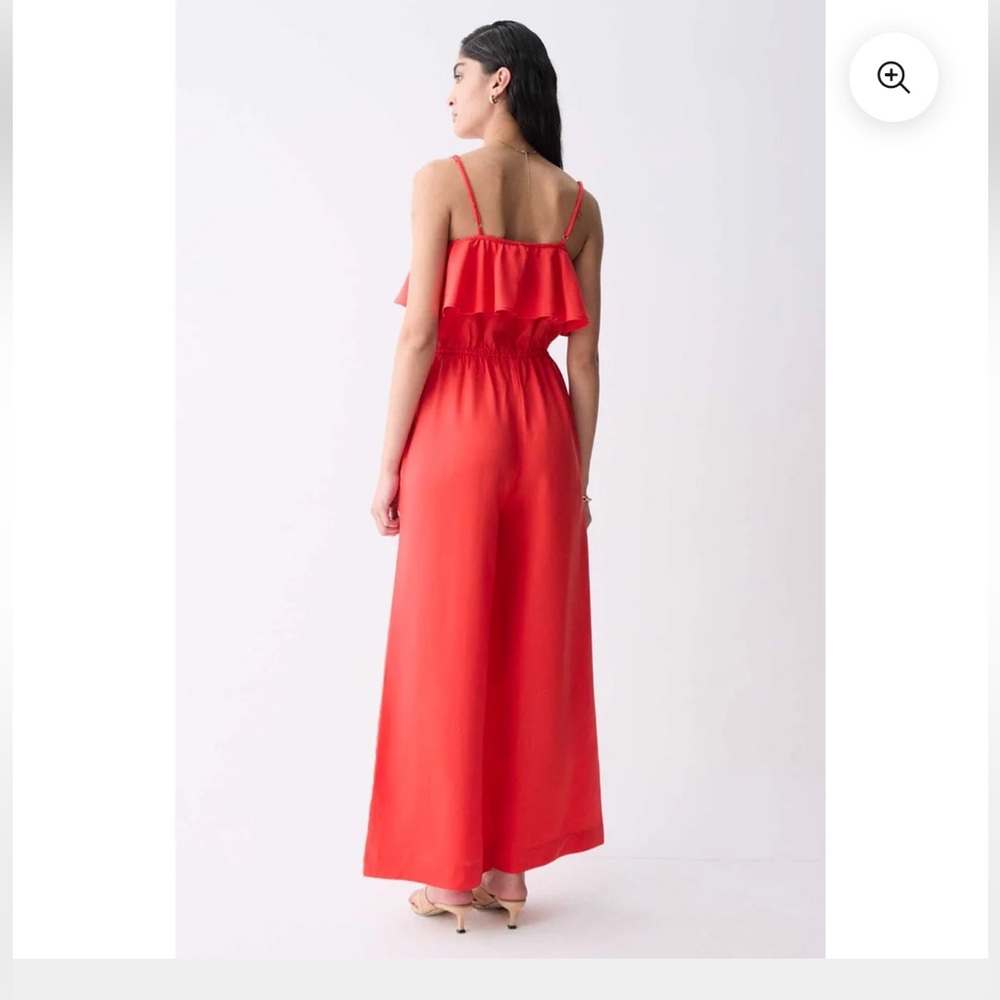 Dèluc - Boticas Ruffle Wide Leg Jumpsuit in Tangerine